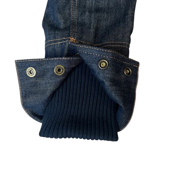 Vintage Y2K Gap Full Zip Denim Jean Jacket Ribbed Collar Women's Medium - Picture 7 of 9